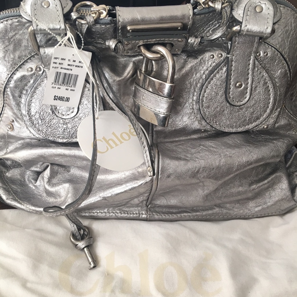 Chloe Metallic Large Zip Paddington Purse